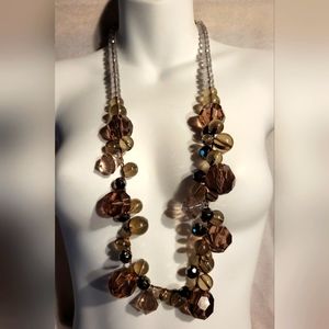 Vintage Avon Lucite Long Necklace, Signed Mark Lucite Beaded Necklace